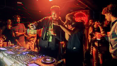 Photo of set Lord Tusk & James Massiah.