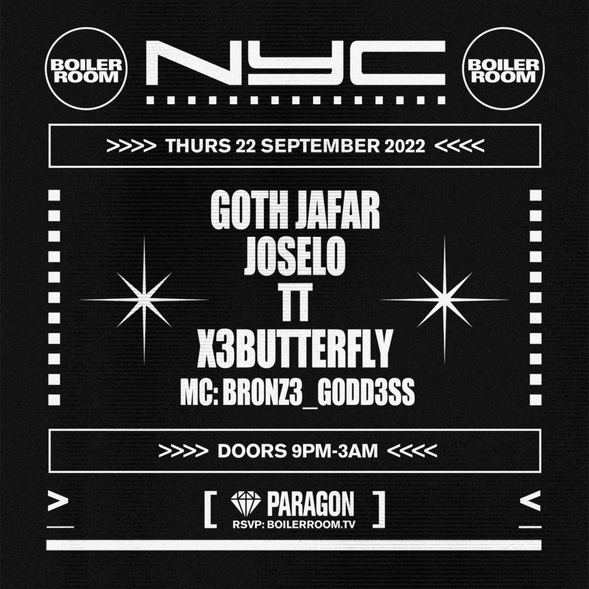 Boiler Room NYC: Paragon flyer
