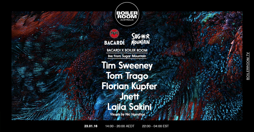 Flyer for event Boiler Room: Live from Sugar Mountain.