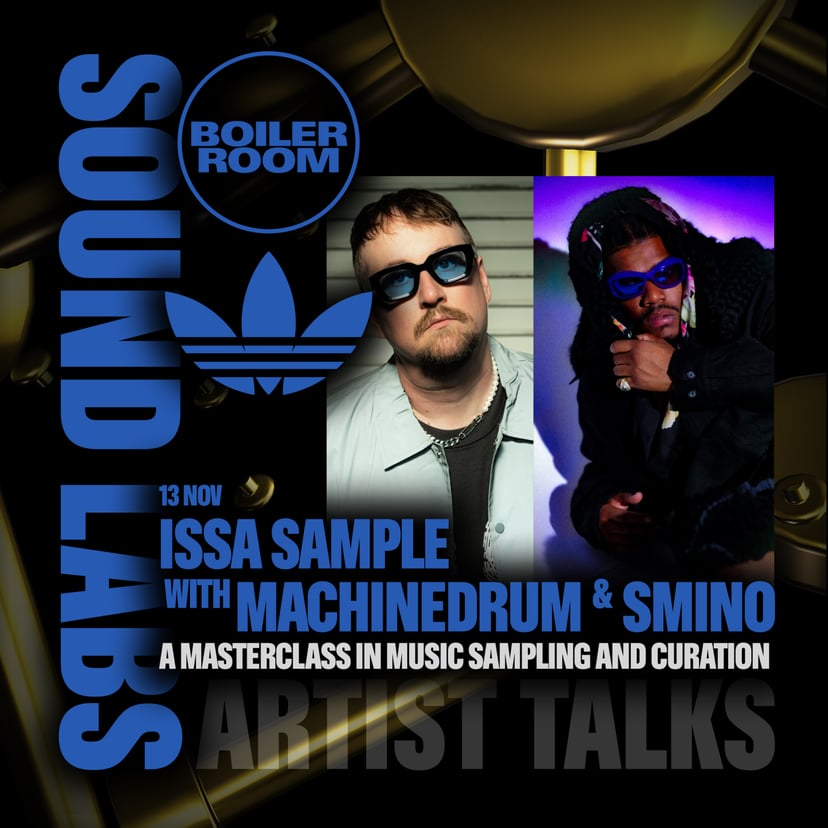 Flyer for event adidas DTLA: Sound Labs | Machinedrum & Smino.