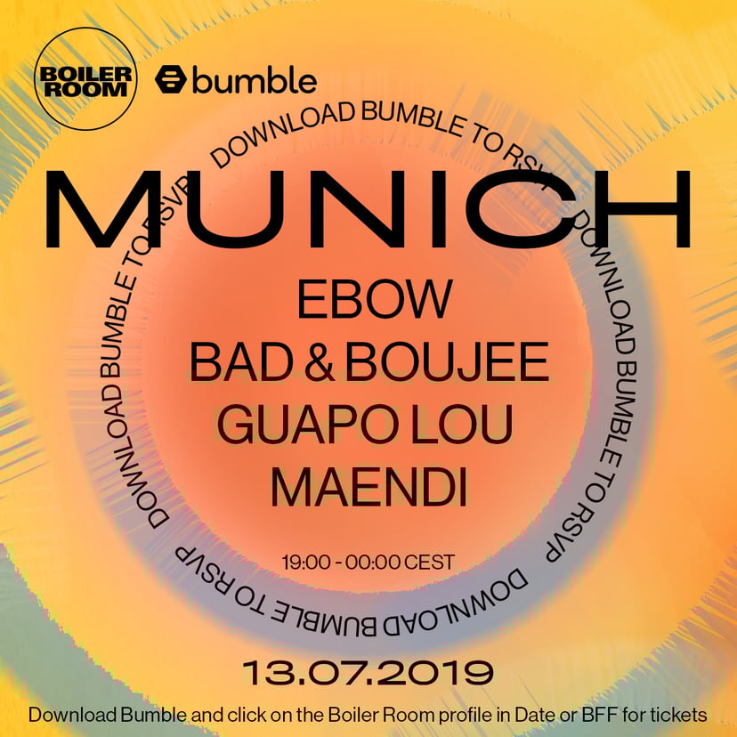 Flyer for event BUMBLE Munich.