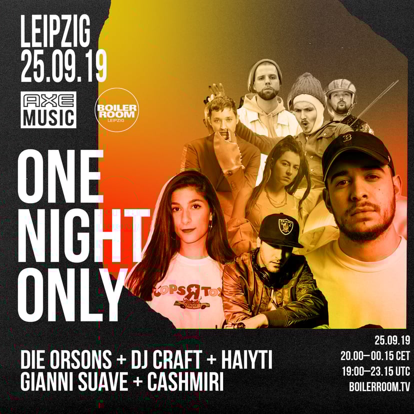 Flyer for event AXE Music | One Night Only Leipzig.