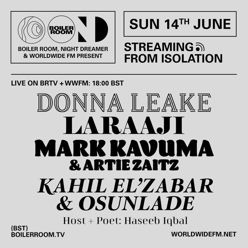 Flyer for event Streaming From Isolation with Night Dreamer & Worldwide FM - #14.