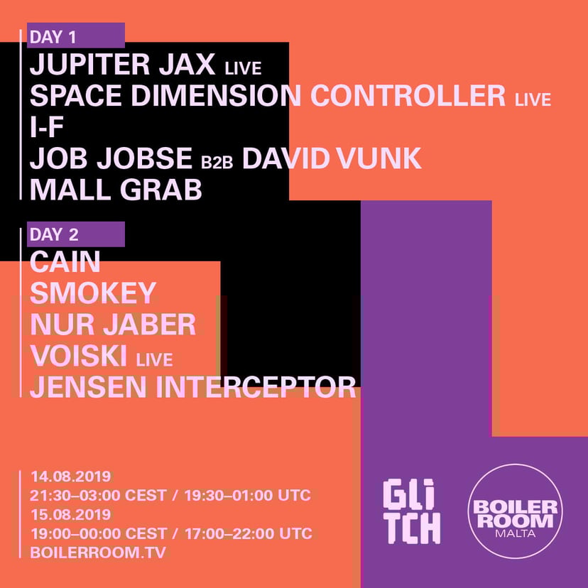 Flyer for event Glitch festival.