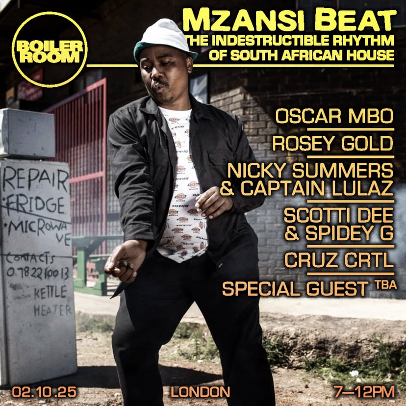 Flyer for event London: Mzansi Beat.